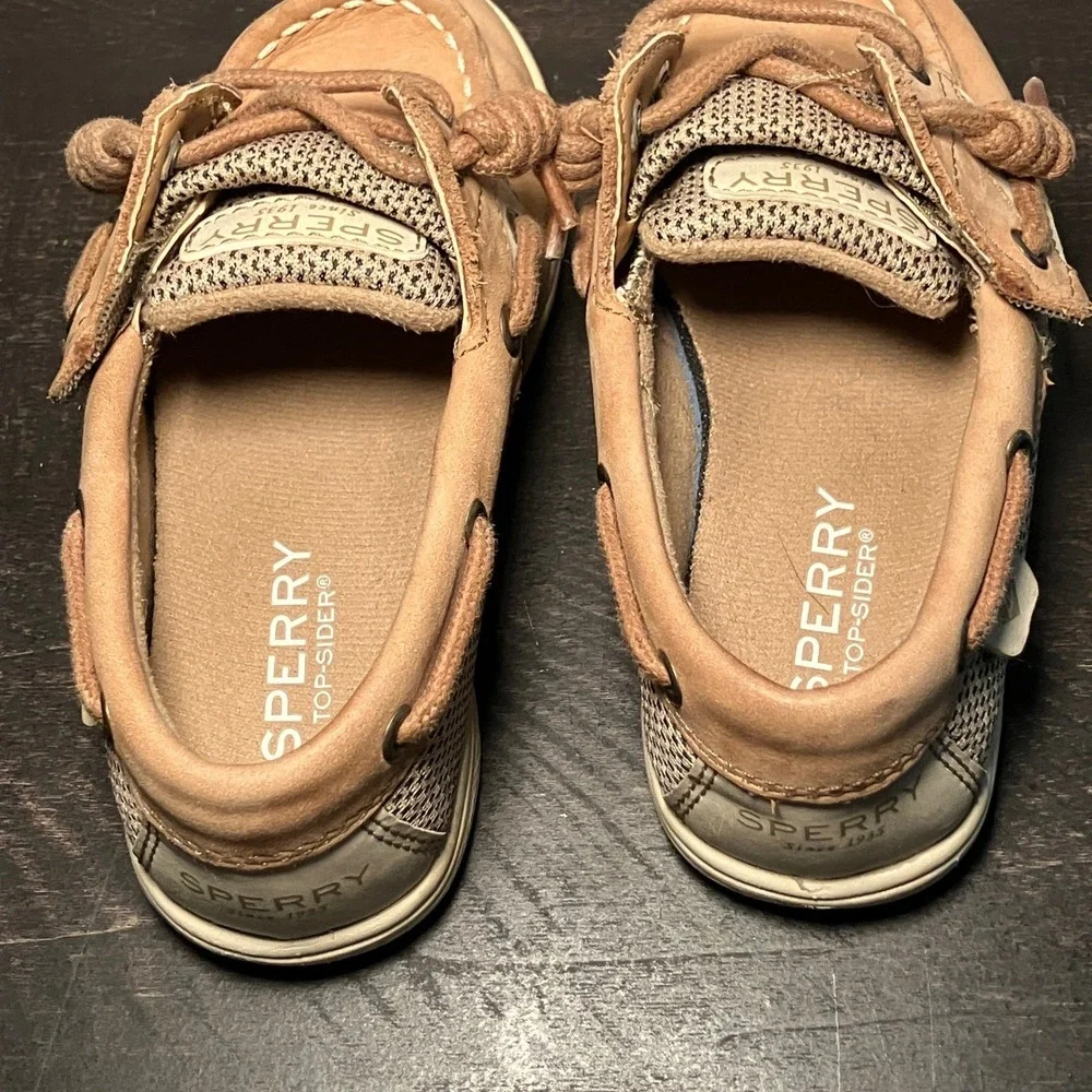Sperry Top Sider Kids Size 9Tan Leather Boat Shoes